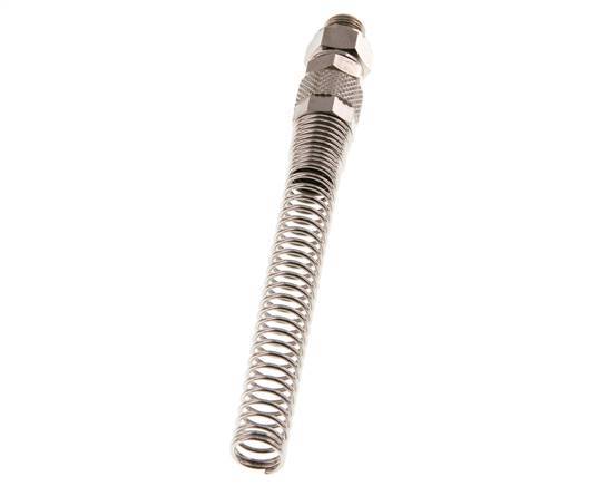 Conector Recto Latón Niquelado 8x6 & G1/8'' Rosca Macho Protección contra dobleces giratoria [2 piezas]