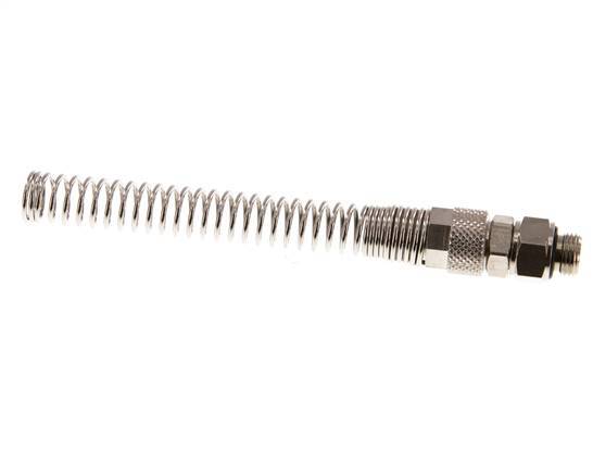 Conector Recto Latón Niquelado 8x6 & G1/8'' Rosca Macho Protección contra dobleces giratoria [2 piezas]