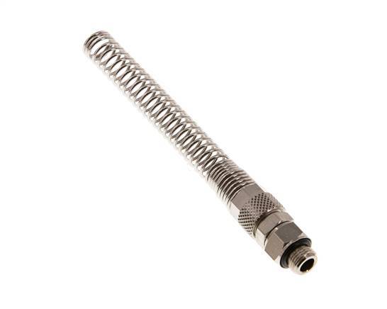 Conector Recto Latón Niquelado 8x6 & G1/8'' Rosca Macho Protección contra dobleces giratoria [2 piezas]