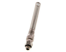 Conector Recto Latón Niquelado 8x6 & G1/8'' Rosca Macho Protección contra dobleces giratoria [2 piezas]