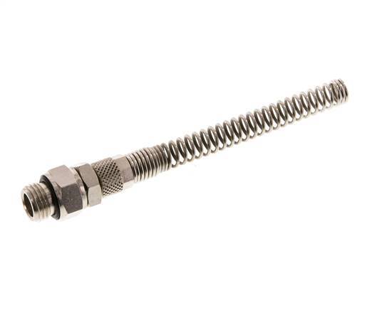 Conector Recto Latón Niquelado 6x4 & G1/4'' Rosca Macho Protección contra dobleces giratoria [2 piezas]