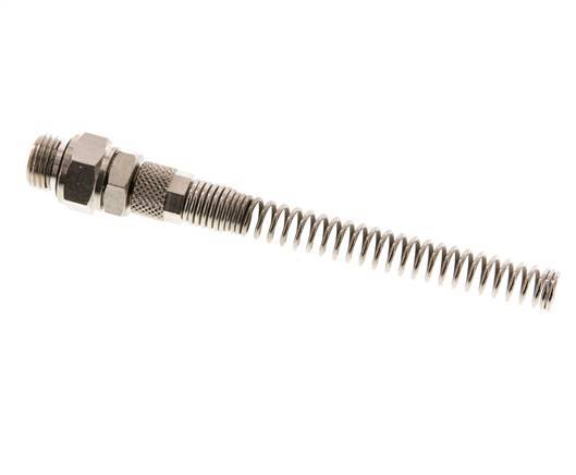 Conector Recto Latón Niquelado 6x4 & G1/4'' Rosca Macho Protección contra dobleces giratoria [2 piezas]