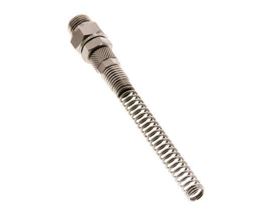 Conector Recto Latón Niquelado 6x4 & G1/4'' Rosca Macho Protección contra dobleces giratoria [2 piezas]