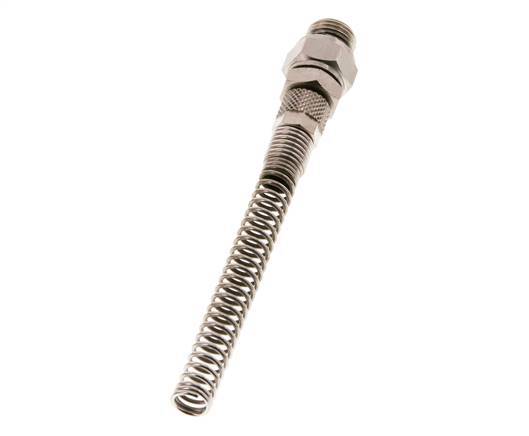 Conector Recto Latón Niquelado 6x4 & G1/4'' Rosca Macho Protección contra dobleces giratoria [2 piezas]