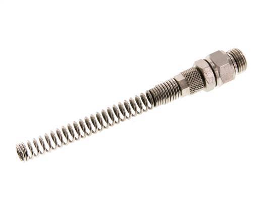 Conector Recto Latón Niquelado 6x4 & G1/4'' Rosca Macho Protección contra dobleces giratoria [2 piezas]