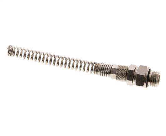 Conector Recto Latón Niquelado 6x4 & G1/4'' Rosca Macho Protección contra dobleces giratoria [2 piezas]