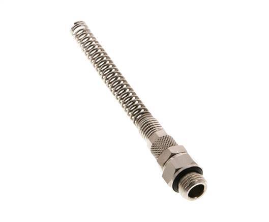 Conector Recto Latón Niquelado 6x4 & G1/4'' Rosca Macho Protección contra dobleces giratoria [2 piezas]