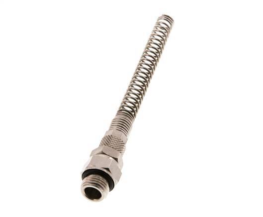 Conector Recto Latón Niquelado 6x4 & G1/4'' Rosca Macho Protección contra dobleces giratoria [2 piezas]