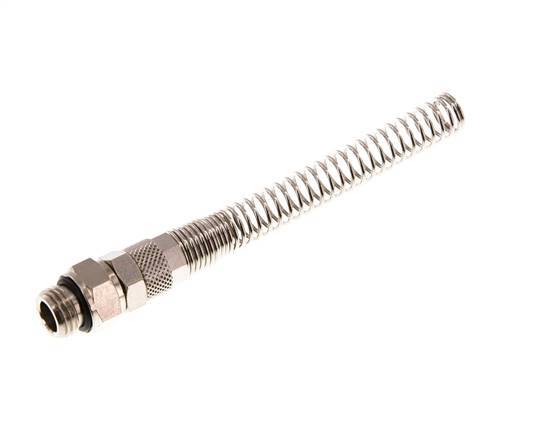 Conector Recto Latón Niquelado 8x5 & G1/4'' Rosca Macho Protección contra dobleces giratoria [2 piezas]