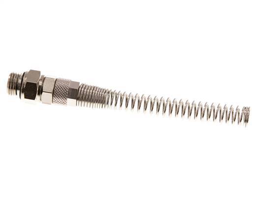 Conector Recto Latón Niquelado 8x5 & G1/4'' Rosca Macho Protección contra dobleces giratoria [2 piezas]