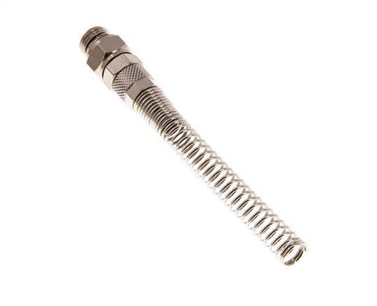 Conector Recto Latón Niquelado 8x5 & G1/4'' Rosca Macho Protección contra dobleces giratoria [2 piezas]