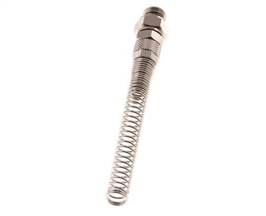 Conector Recto Latón Niquelado 8x5 & G1/4'' Rosca Macho Protección contra dobleces giratoria [2 piezas]