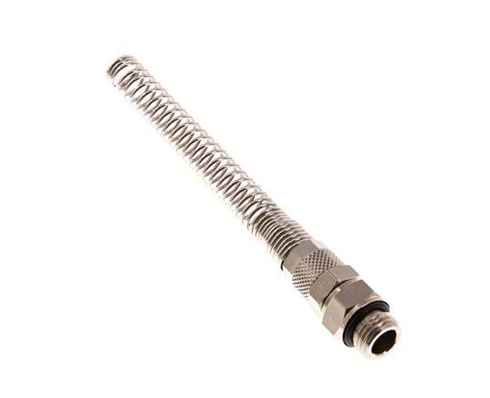 Conector Recto Latón Niquelado 8x5 & G1/4'' Rosca Macho Protección contra dobleces giratoria [2 piezas]