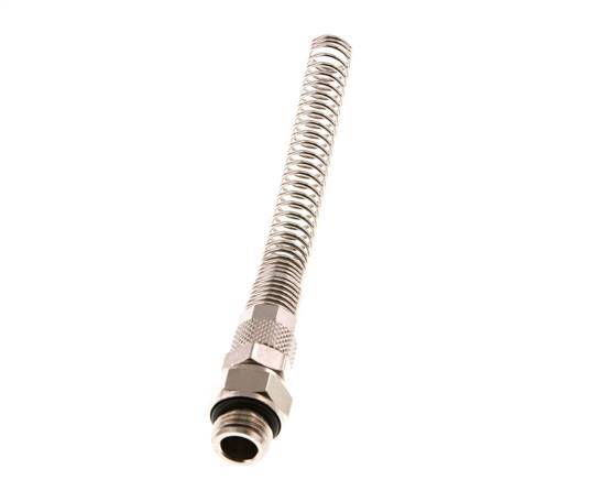 Conector Recto Latón Niquelado 8x5 & G1/4'' Rosca Macho Protección contra dobleces giratoria [2 piezas]