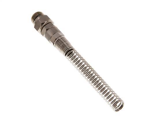 Conector Recto Latón Niquelado 8x6 & G1/4'' Rosca Macho Protección contra dobleces giratoria [2 piezas]