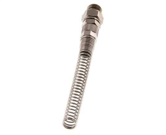 Conector Recto Latón Niquelado 8x6 & G1/4'' Rosca Macho Protección contra dobleces giratoria [2 piezas]