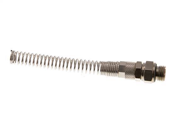Conector Recto Latón Niquelado 8x6 & G1/4'' Rosca Macho Protección contra dobleces giratoria [2 piezas]