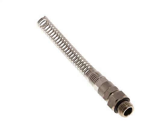 Conector Recto Latón Niquelado 8x6 & G1/4'' Rosca Macho Protección contra dobleces giratoria [2 piezas]