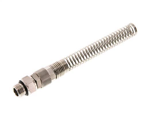 Conector Recto Latón Niquelado 10x6,5 & G1/4'' Rosca Macho Protección contra dobleces giratoria [2 piezas]