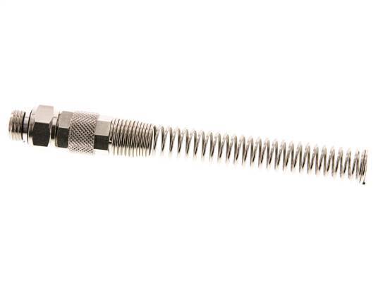 Conector Recto Latón Niquelado 10x6,5 & G1/4'' Rosca Macho Protección contra dobleces giratoria [2 piezas]