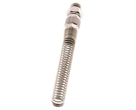 Conector Recto Latón Niquelado 10x6,5 & G1/4'' Rosca Macho Protección contra dobleces giratoria [2 piezas]