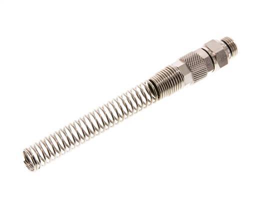 Conector Recto Latón Niquelado 10x6,5 & G1/4'' Rosca Macho Protección contra dobleces giratoria [2 piezas]
