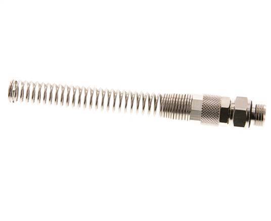 Conector Recto Latón Niquelado 10x6,5 & G1/4'' Rosca Macho Protección contra dobleces giratoria [2 piezas]