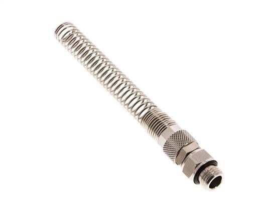 Conector Recto Latón Niquelado 10x6,5 & G1/4'' Rosca Macho Protección contra dobleces giratoria [2 piezas]