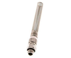 Conector Recto Latón Niquelado 10x6,5 & G1/4'' Rosca Macho Protección contra dobleces giratoria [2 piezas]