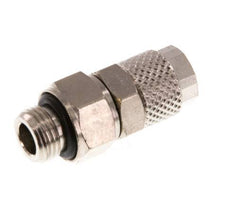 Conector Recto Latón Niquelado 6x4 & G1/8'' Rosca Macho Giratorio [2 piezas]