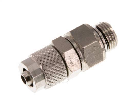 Conector Recto Latón Niquelado 6x4 & G1/8'' Rosca Macho Giratorio [2 piezas]