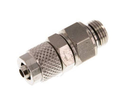 Conector Recto Latón Niquelado 6x4 & G1/8'' Rosca Macho Giratorio [2 piezas]