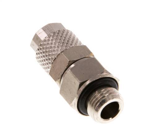Conector Recto Latón Niquelado 6x4 & G1/8'' Rosca Macho Giratorio [2 piezas]