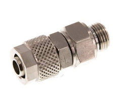 Conector Recto Latón Niquelado 8x6 & G1/8'' Rosca Macho Giratorio [2 piezas]