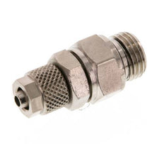Conector Recto Latón Niquelado 6x4 & G1/4'' Rosca Macho Giratorio [2 piezas]