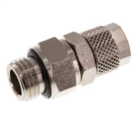 Conector Recto Latón Niquelado 8x6 & G1/4'' Rosca Macho Giratorio [2 piezas]