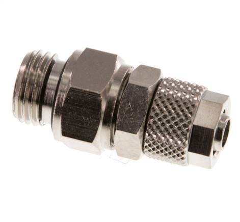 Conector Recto Latón Niquelado 8x6 & G1/4'' Rosca Macho Giratorio [2 piezas]