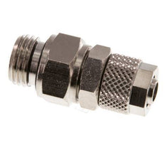 Conector Recto Latón Niquelado 8x6 & G1/4'' Rosca Macho Giratorio [2 piezas]