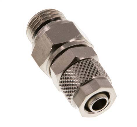 Conector Recto Latón Niquelado 8x6 & G1/4'' Rosca Macho Giratorio [2 piezas]