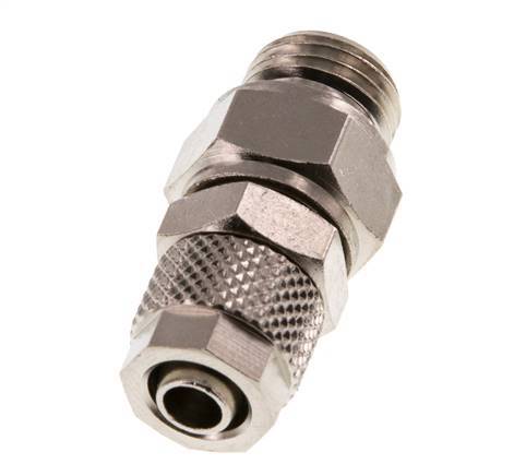 Conector Recto Latón Niquelado 8x6 & G1/4'' Rosca Macho Giratorio [2 piezas]