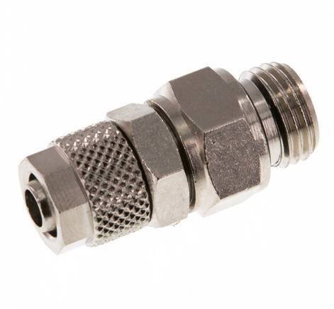 Conector Recto Latón Niquelado 8x6 & G1/4'' Rosca Macho Giratorio [2 piezas]