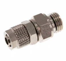 Conector Recto Latón Niquelado 8x6 & G1/4'' Rosca Macho Giratorio [2 piezas]