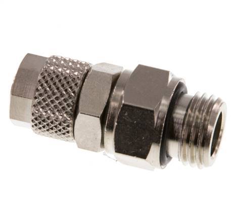 Conector Recto Latón Niquelado 8x6 & G1/4'' Rosca Macho Giratorio [2 piezas]