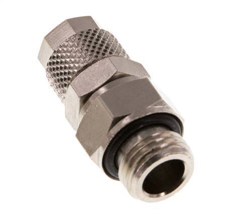 Conector Recto Latón Niquelado 8x6 & G1/4'' Rosca Macho Giratorio [2 piezas]