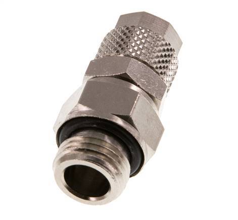 Conector Recto Latón Niquelado 8x6 & G1/4'' Rosca Macho Giratorio [2 piezas]