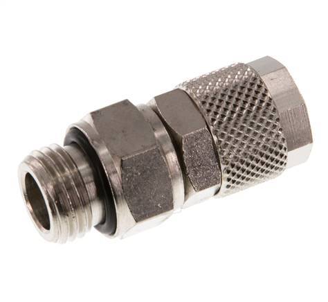 Conector Recto Latón Niquelado 10x8 & G1/4'' Rosca Macho Giratorio [2 piezas]