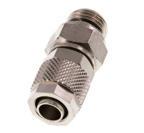 Conector Recto Latón Niquelado 10x8 & G1/4'' Rosca Macho Giratorio [2 piezas]