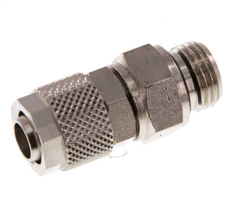 Conector Recto Latón Niquelado 10x8 & G1/4'' Rosca Macho Giratorio [2 piezas]
