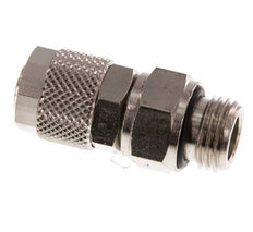 Conector Recto Latón Niquelado 10x8 & G1/4'' Rosca Macho Giratorio [2 piezas]
