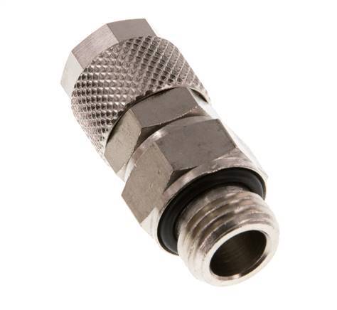 Conector Recto Latón Niquelado 10x8 & G1/4'' Rosca Macho Giratorio [2 piezas]